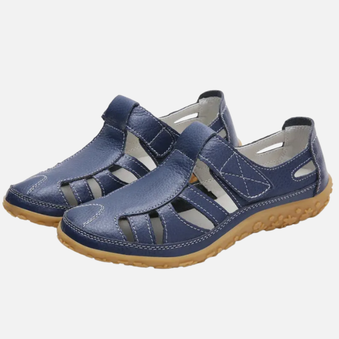Women's Cushioned Closed Toe Sandals | Velcro Arch Support