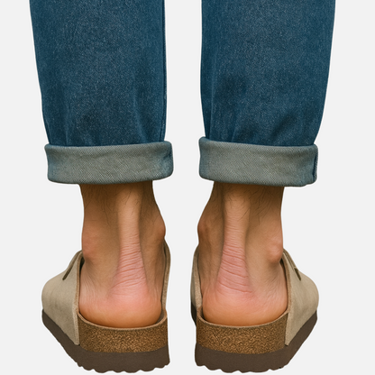 Men's Cushioned Suede Buckle Sandals