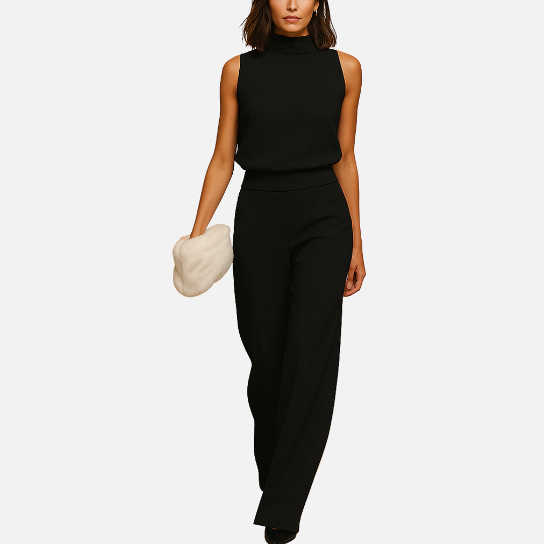 Women's Sleeveless Elegant Jumpsuit | High Neck