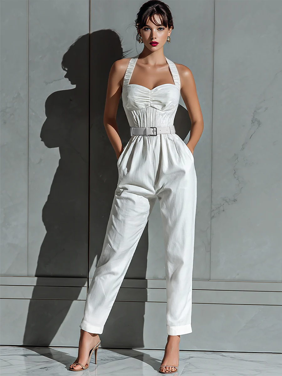Women's Ivory Linen Jumpsuit – ModClo