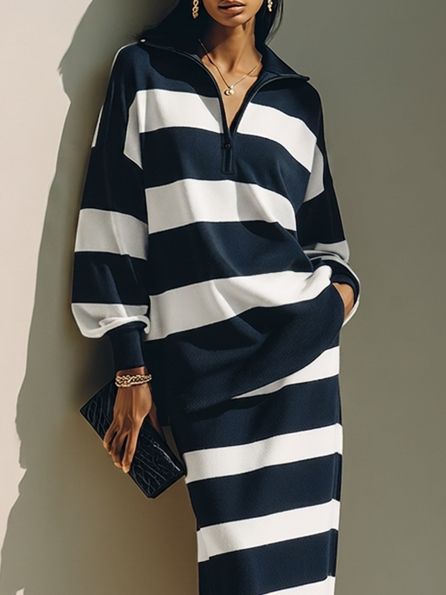 Women's Cotton Striped Two-Piece Set – ModClo