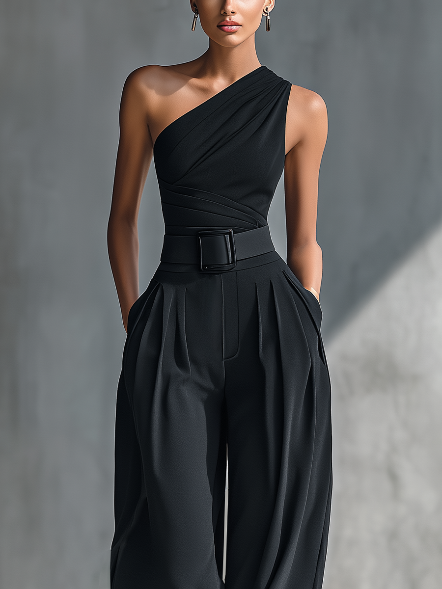 Women's Black Knit Wide-Leg Trousers – ModClo