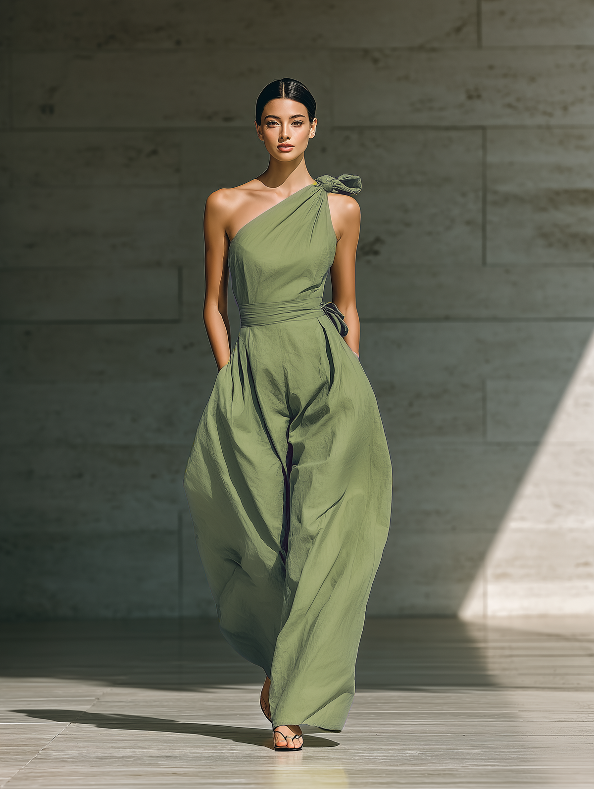 Women's Green Linen Jumpsuit – ModClo