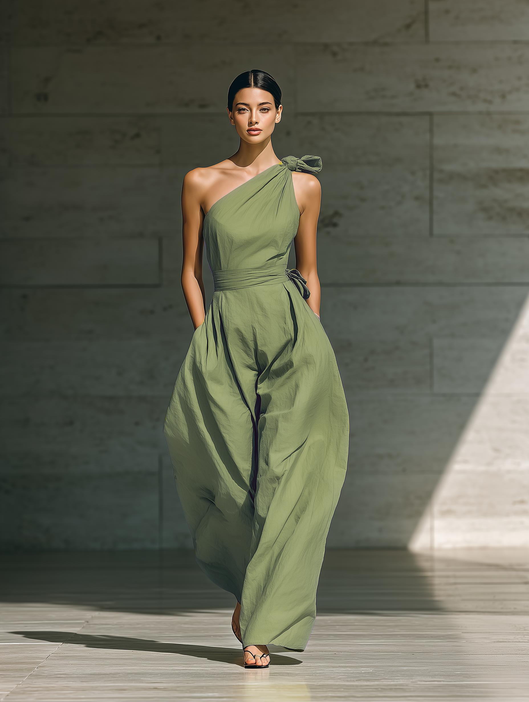 Women's Green Linen Jumpsuit – ModClo
