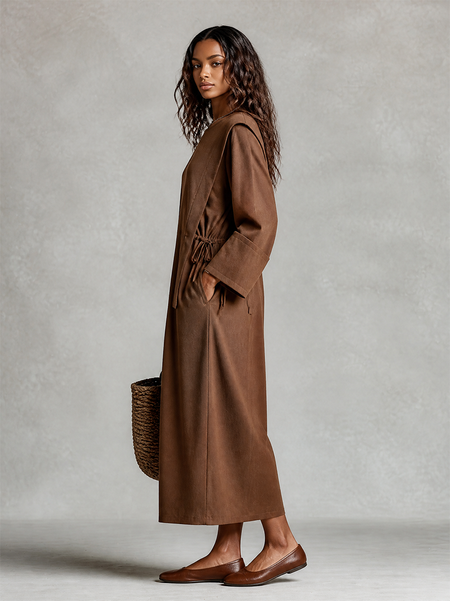 Women's Brown Cotton Maxi Dress – ModClo