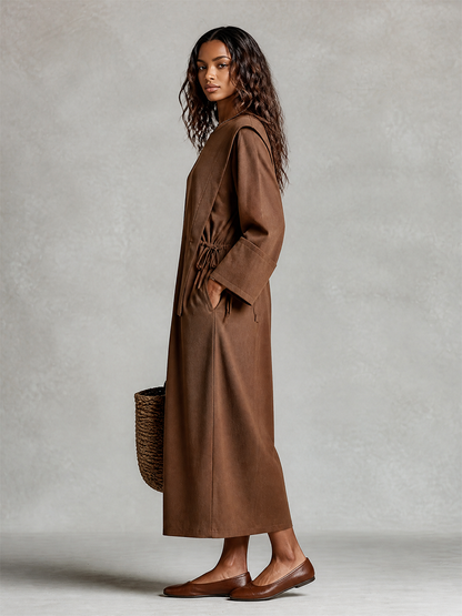 Women's Brown Cotton Maxi Dress – ModClo