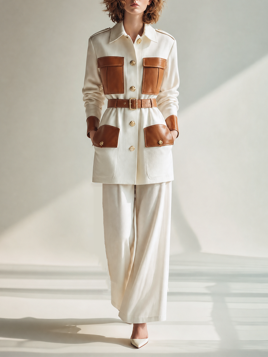 Women's Leather Long Sleeve Belted Vintage Jacket – ModClo