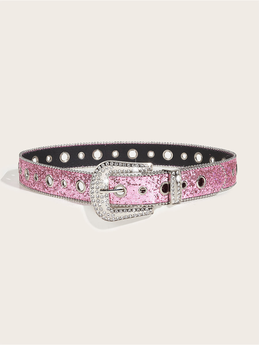 Women's Rhinestone Embellished Buckle Belt – ModClo
