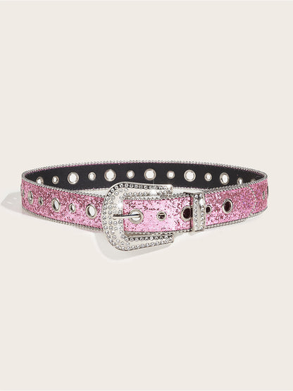Women's Rhinestone Embellished Buckle Belt – ModClo