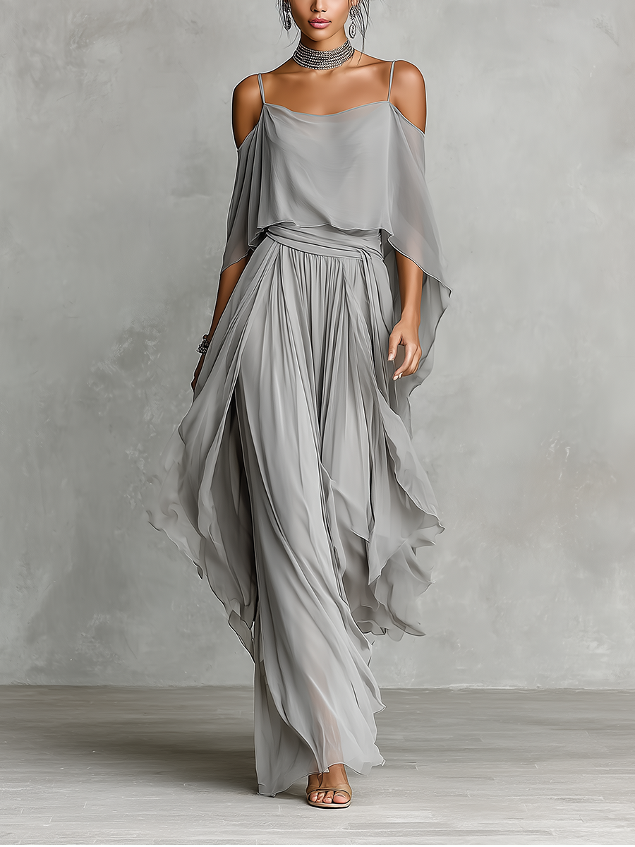 Women's Grey Chiffon Set – ModClo