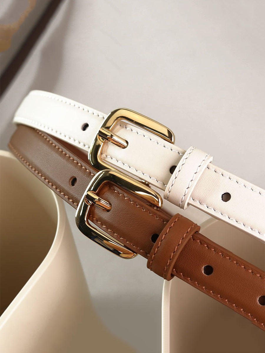 Women's Leather Square Buckle Belt – ModClo