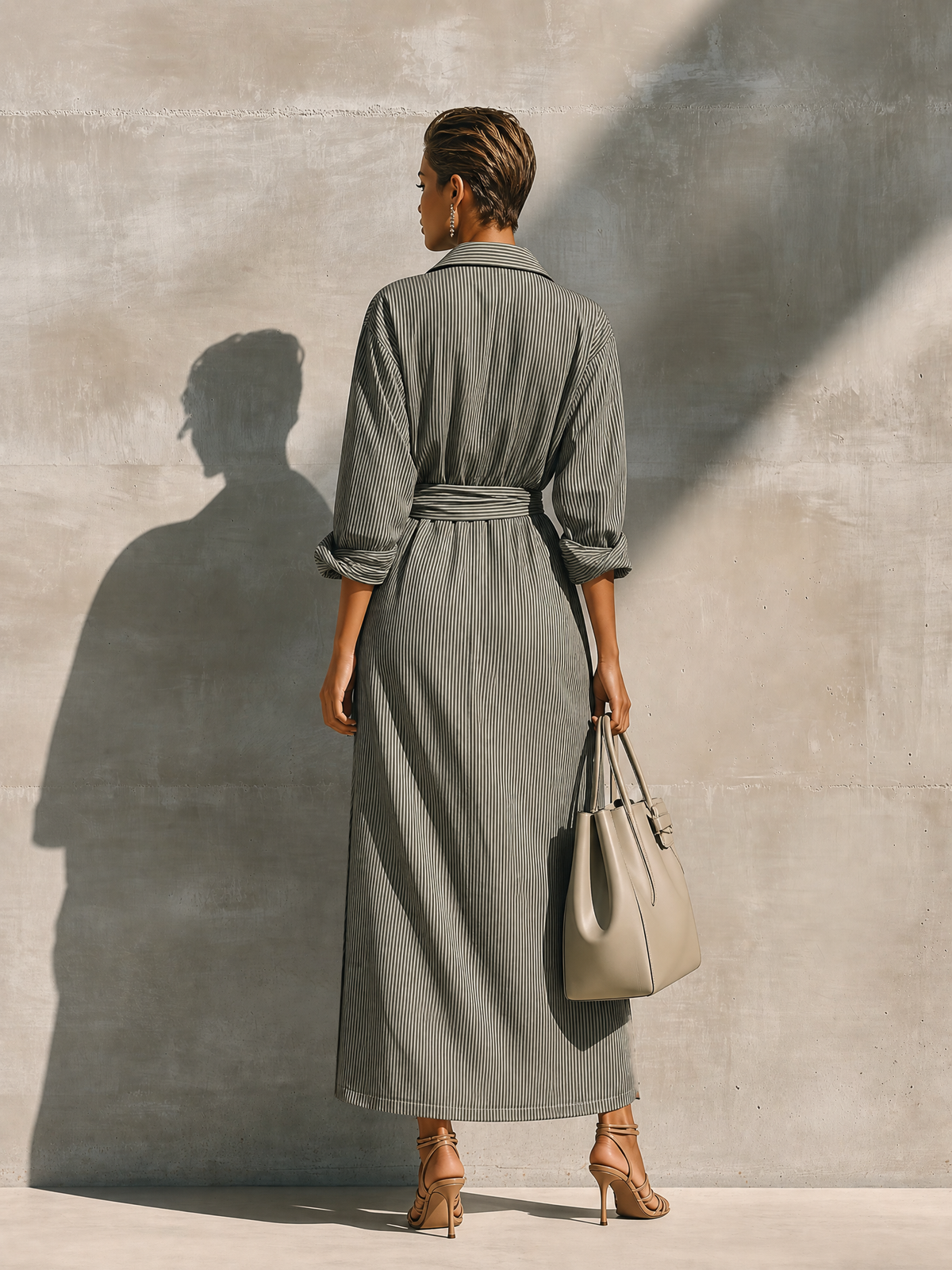 Women's White Cotton Wrap Shirt Dress – ModClo