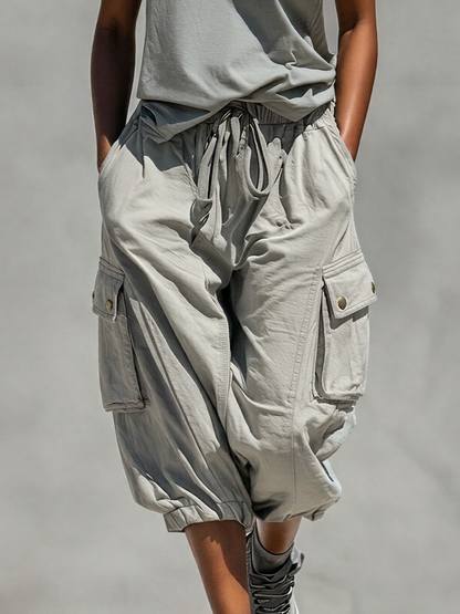 Women's Grey Sleeveless Cargo Two-Piece Set – ModClo