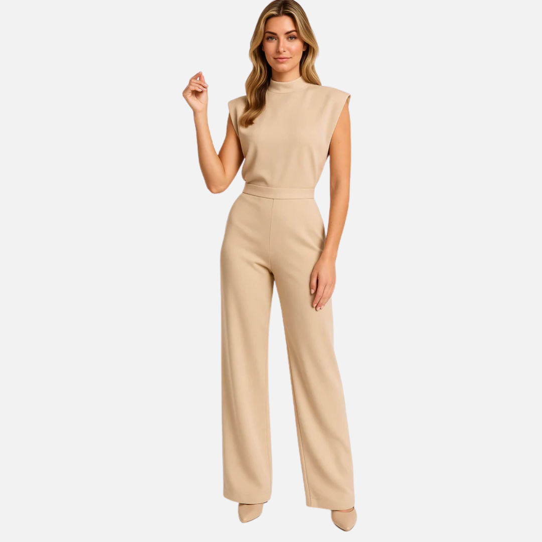 Women's Satin High Neck Jumpsuit Outfit