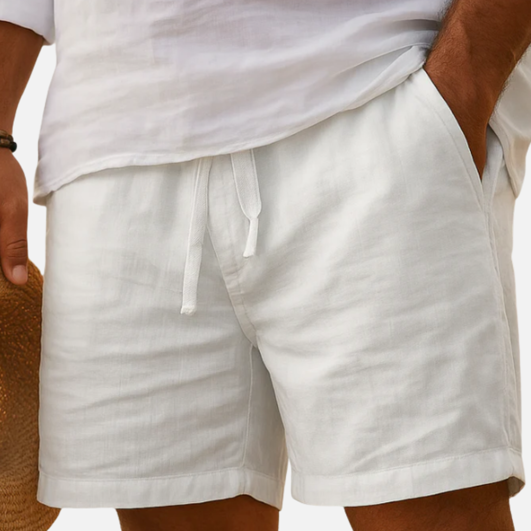 Men's Linen Drawstring Shorts | Casual Breathable Beach Shorts