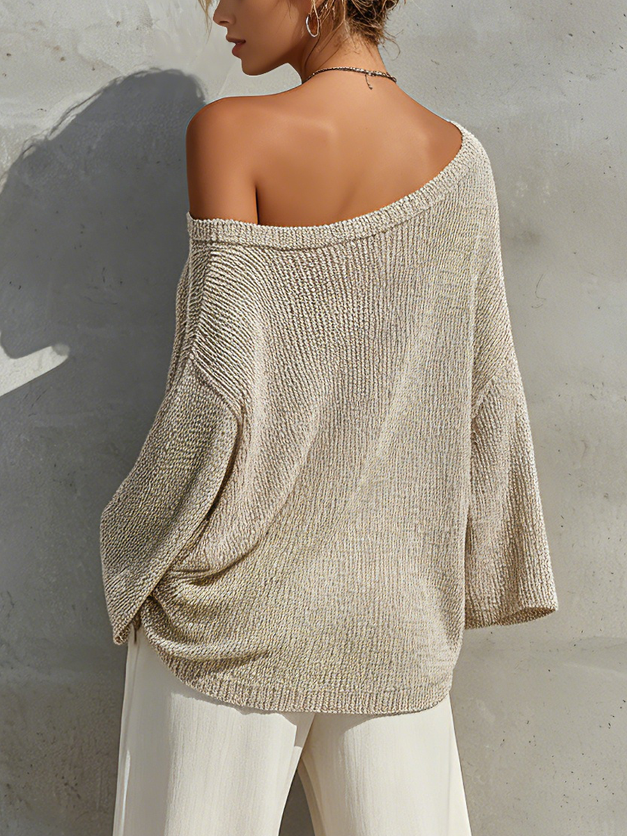 Women's Beige Knit Blouse – ModClo