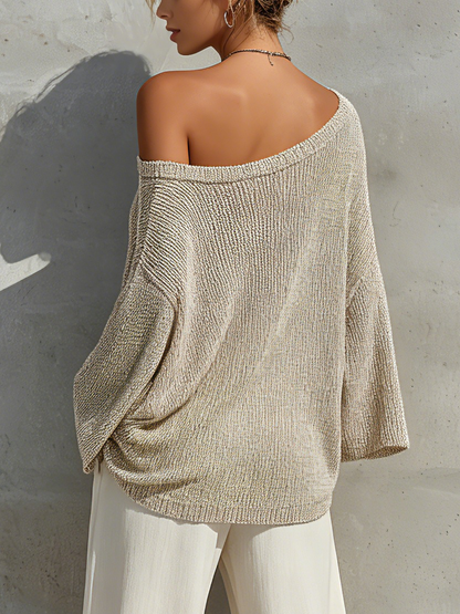 Women's Beige Knit Blouse – ModClo