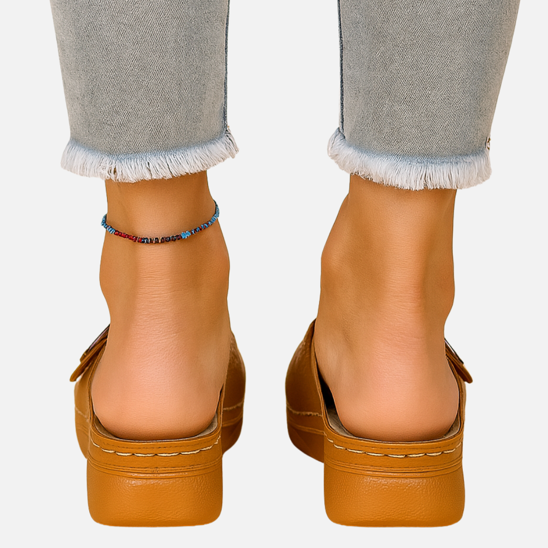 Women’s Comfort Sandals - Slip On Buckle Slides