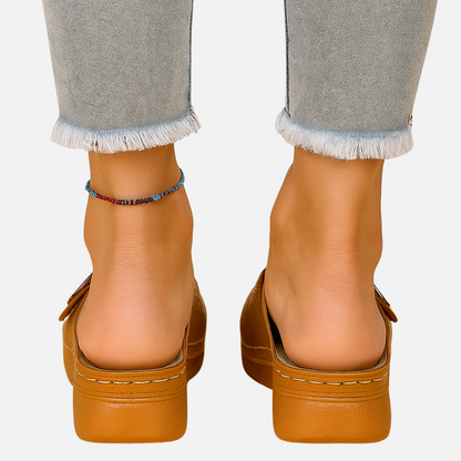 Women’s Comfort Sandals - Slip On Buckle Slides
