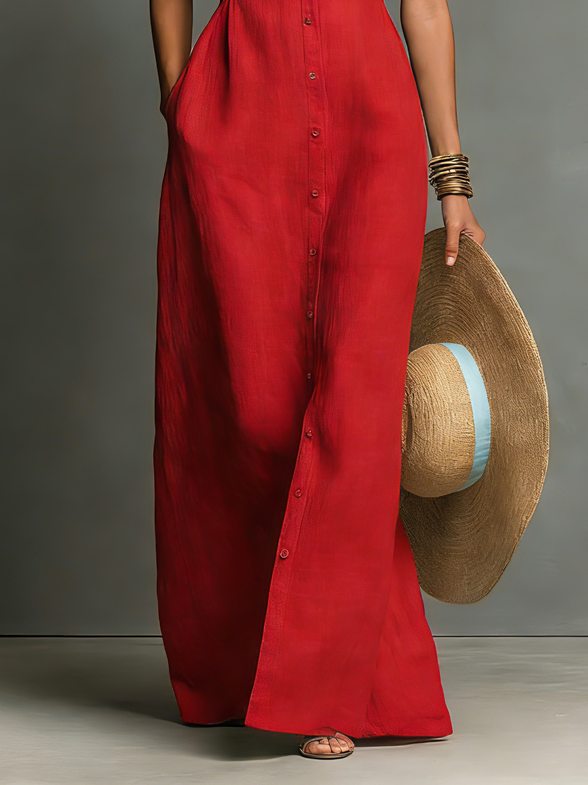Women's Linen Sleeveless Shirt Dress – ModClo