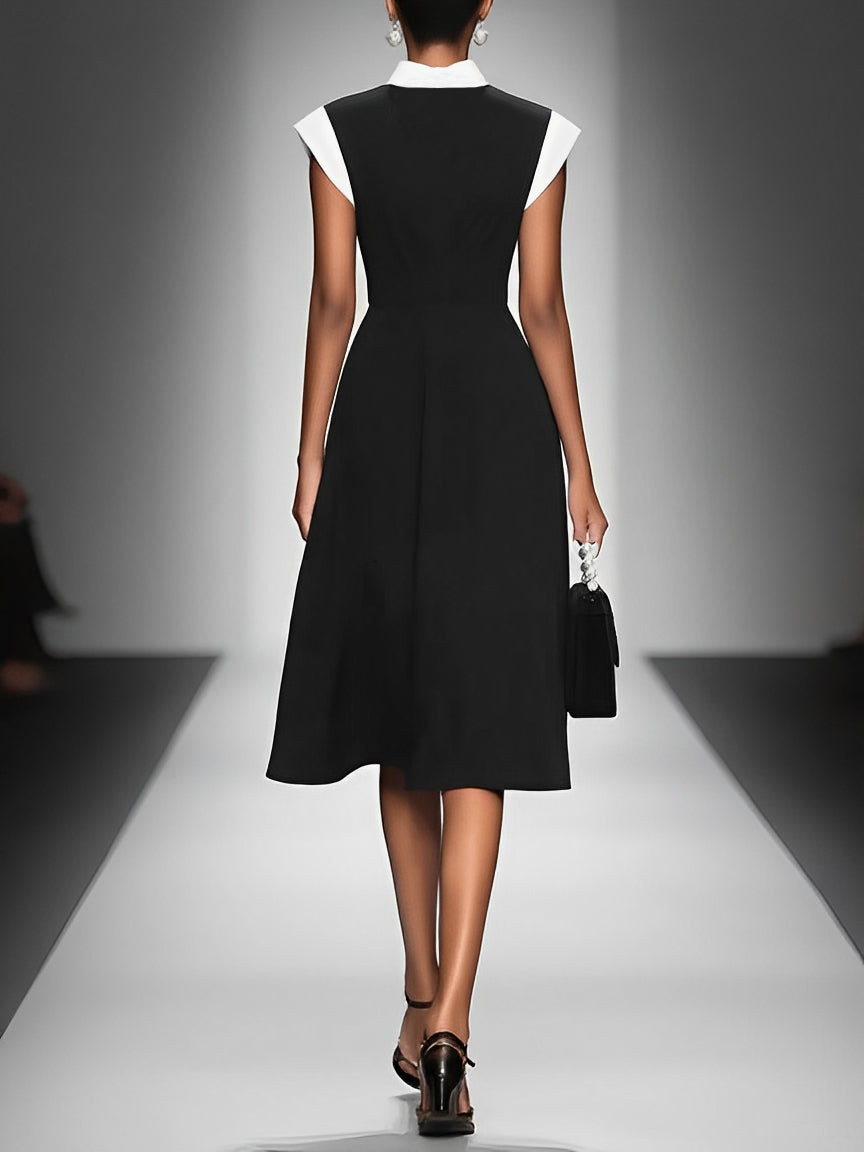 Women's Square Neck Colorblock Square Midi Dress – ModClo