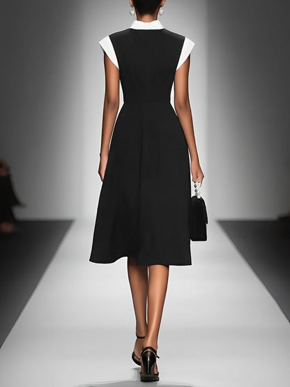 Women's Square Neck Colorblock Square Midi Dress – ModClo
