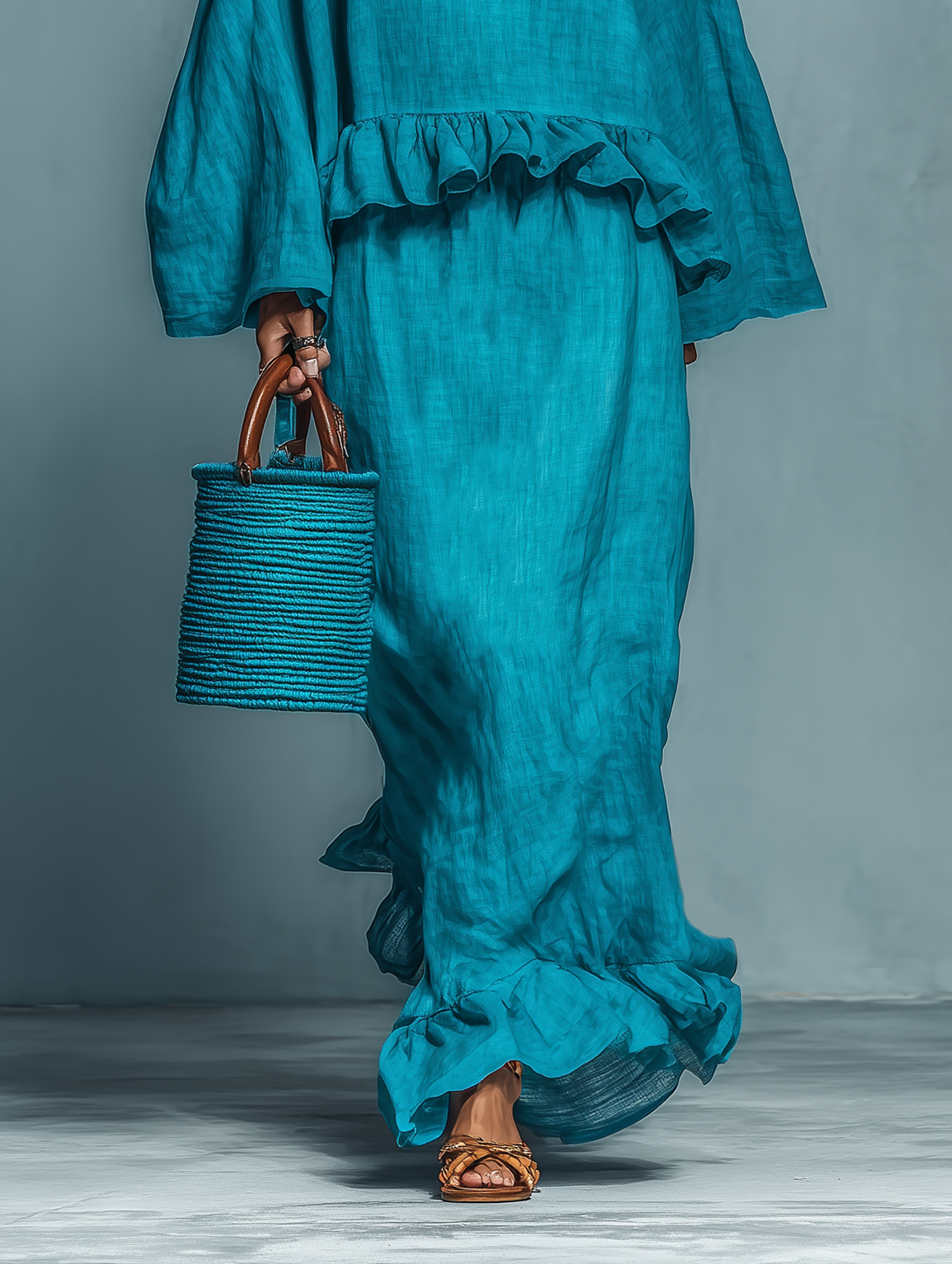 Women's Linen Blend Blouse Skirt Set – ModClo