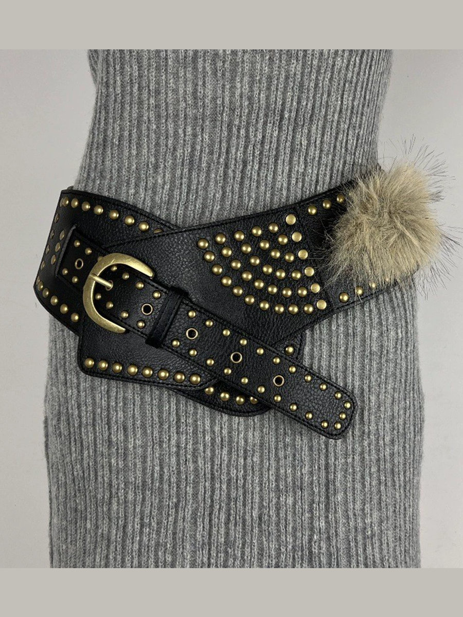 Women's Leather Fur Retro Belt – ModClo