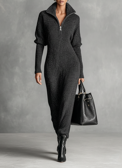 Women's Knit Zipper Maxi Dress – ModClo