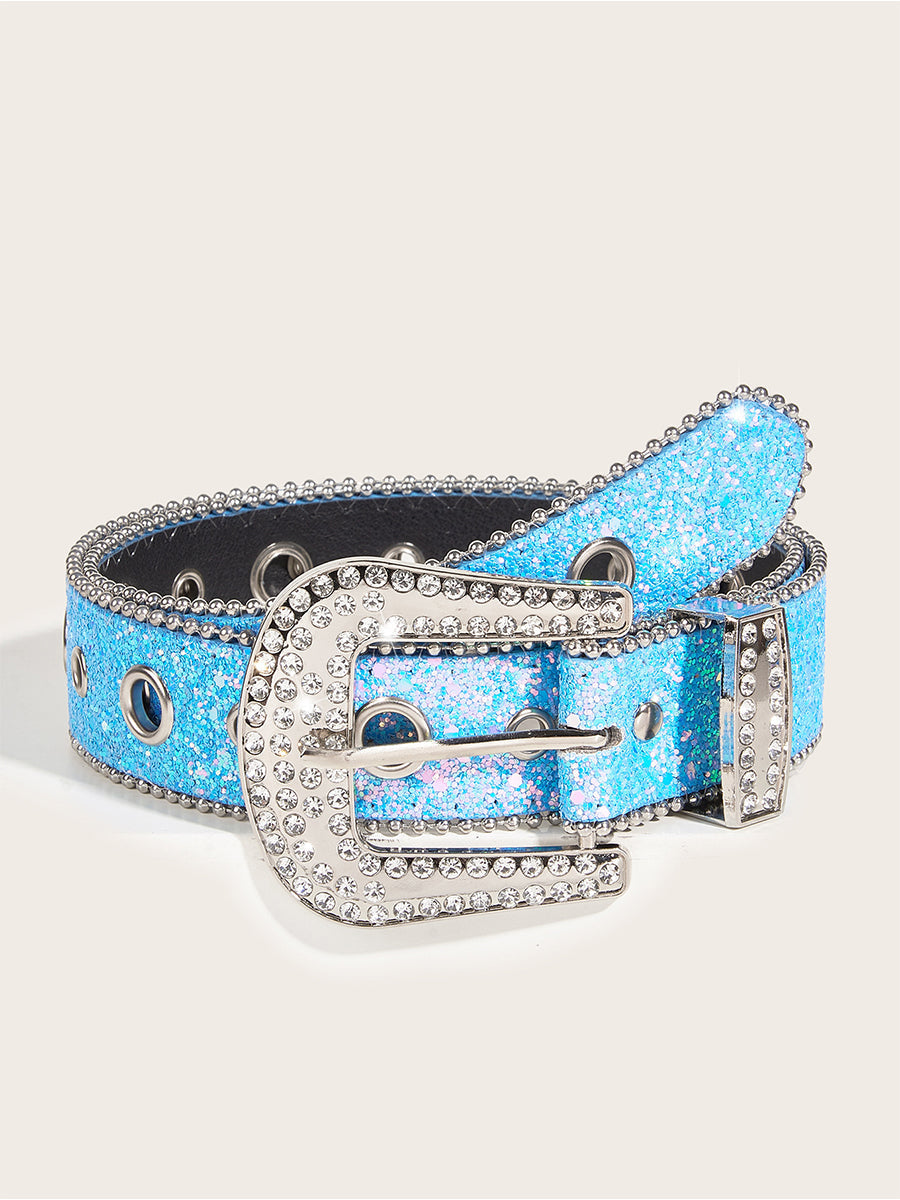 Women's Rhinestone Embellished Buckle Belt – ModClo