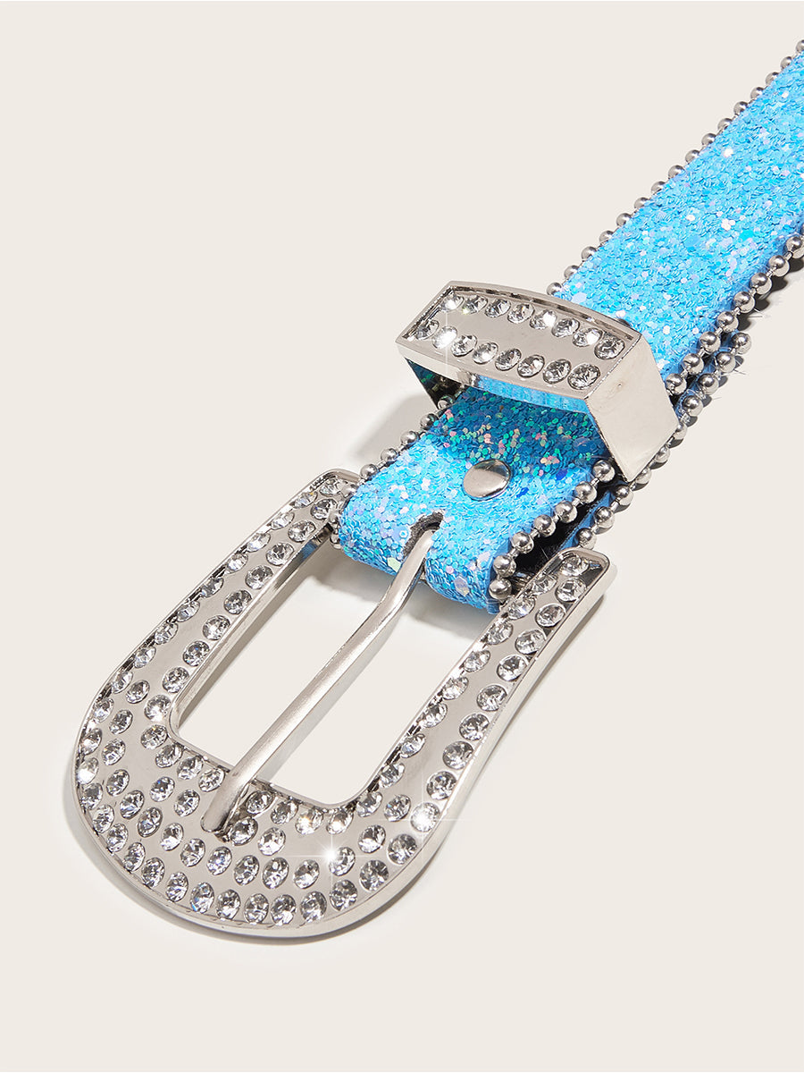 Women's Rhinestone Embellished Buckle Belt – ModClo