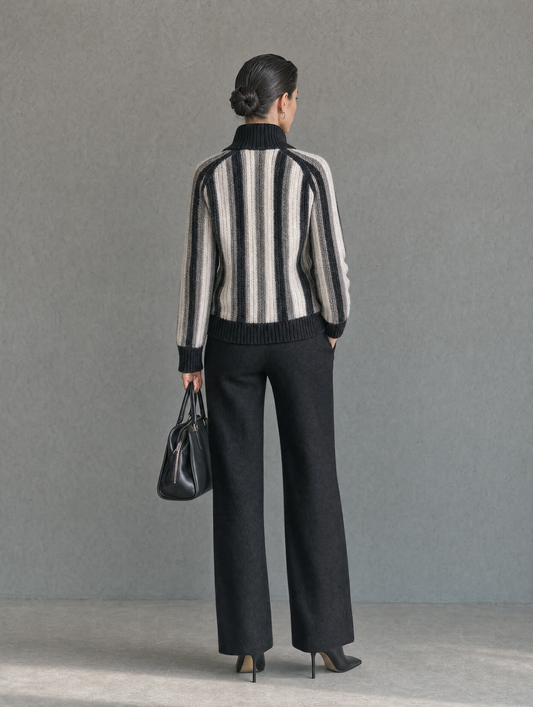 Women's Vintage Stand Collar Cardigan – ModClo