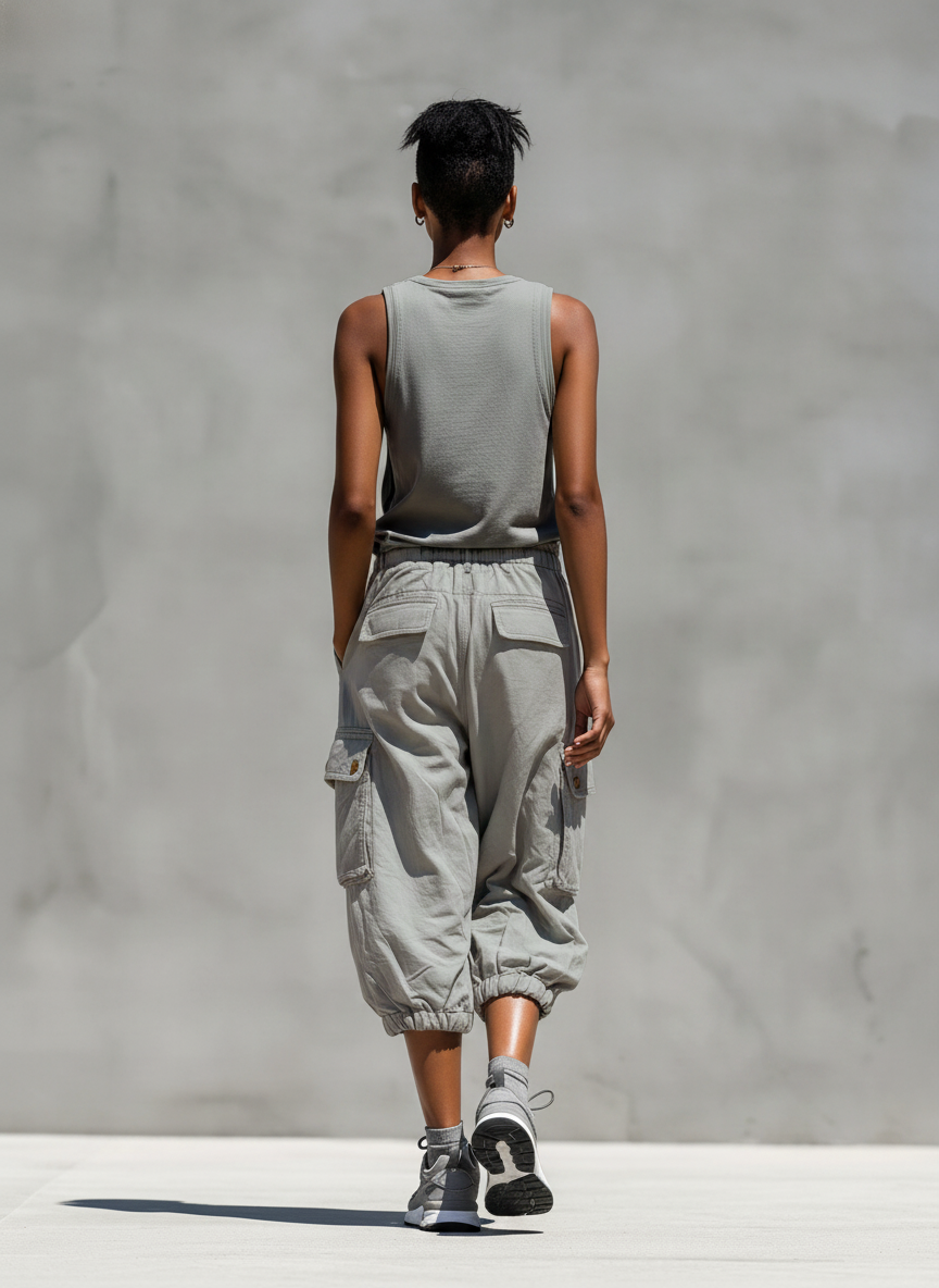 Women's Grey Sleeveless Cargo Two-Piece Set – ModClo