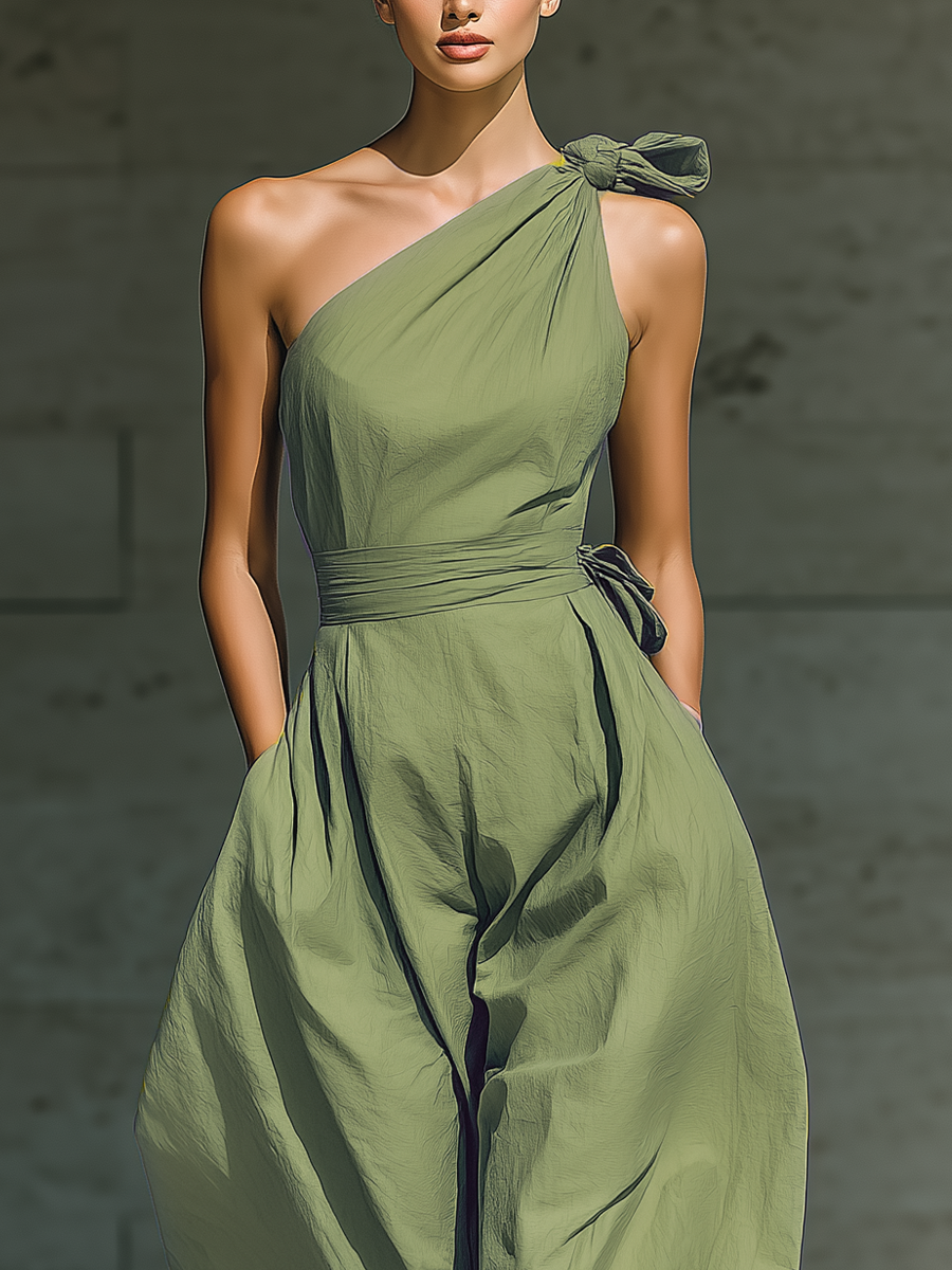 Women's Green Linen Jumpsuit – ModClo
