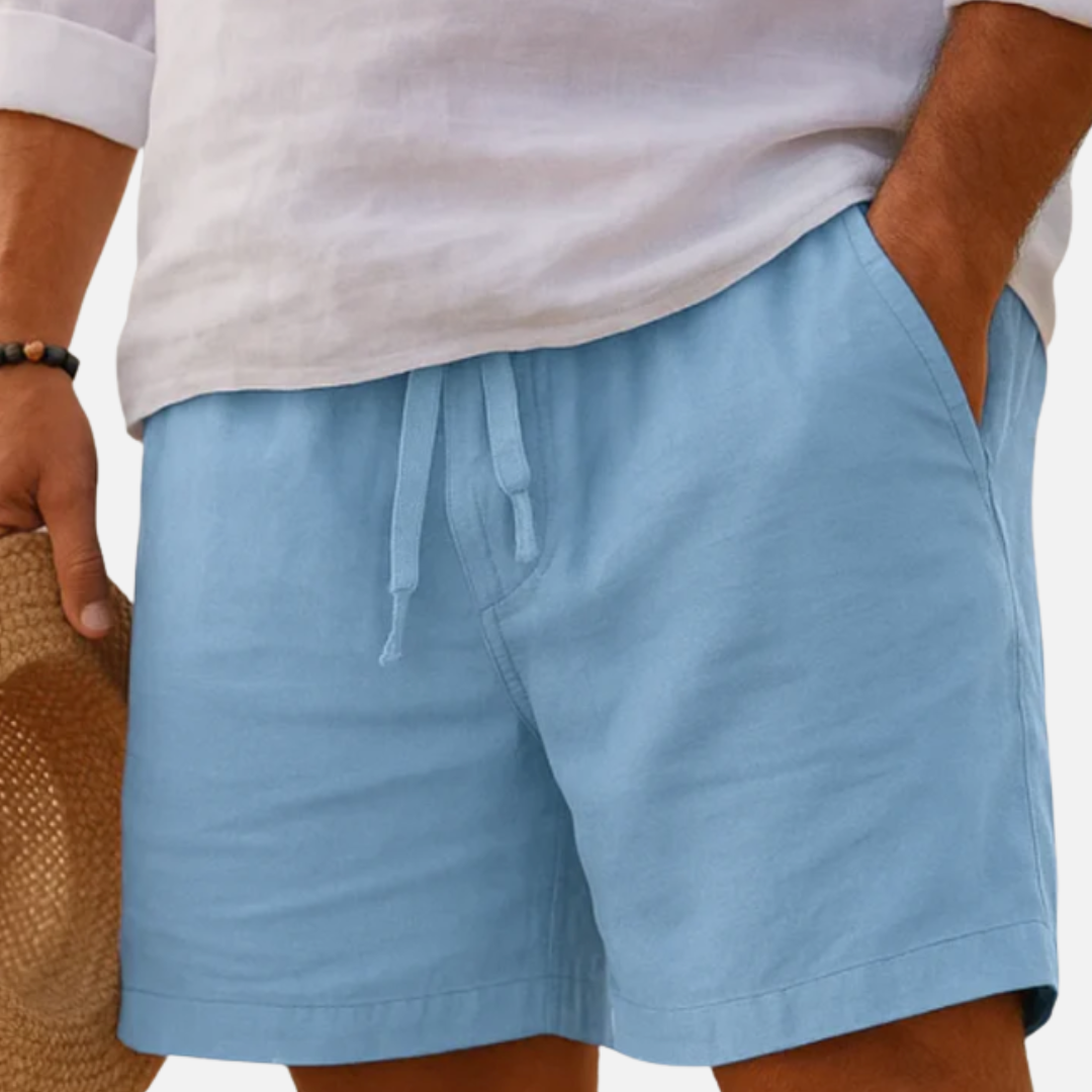 Men's Linen Drawstring Shorts | Casual Breathable Beach Shorts