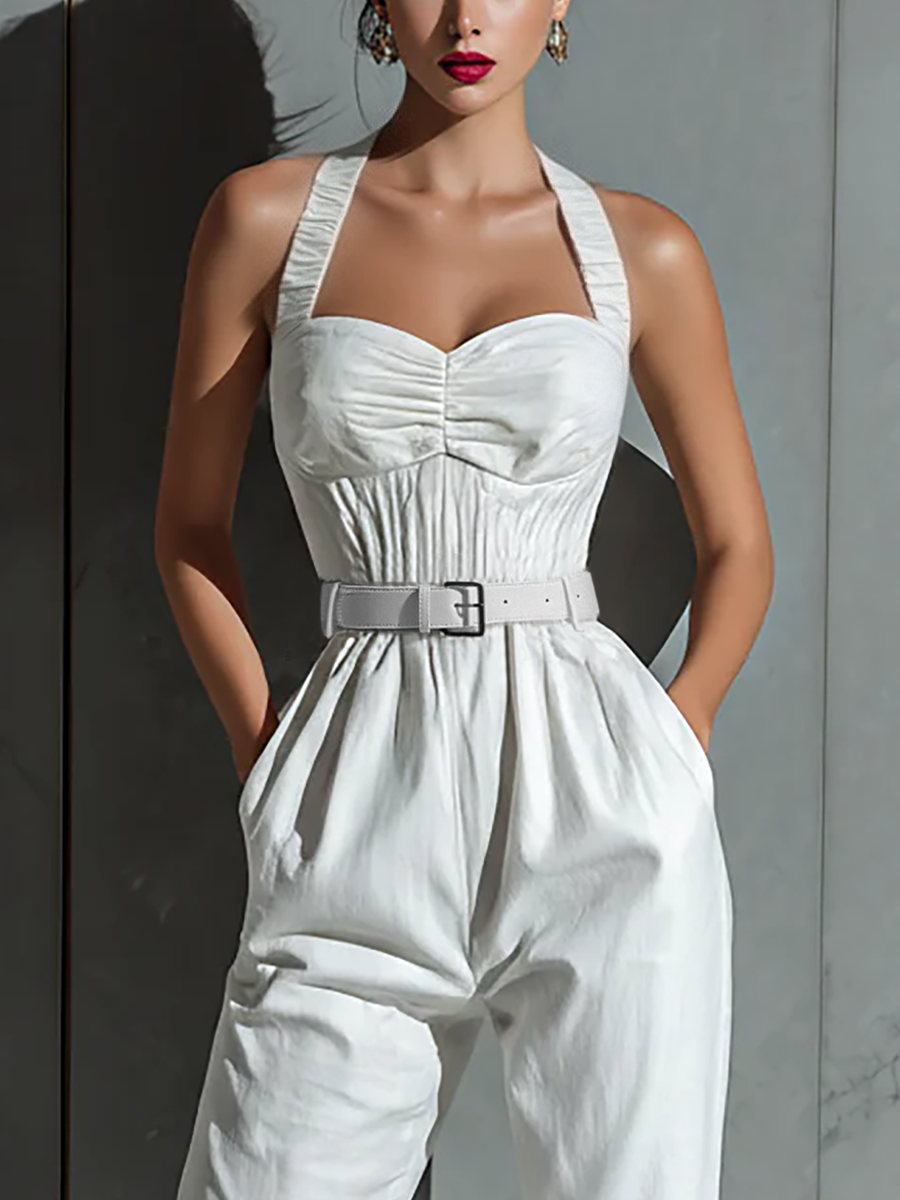 Women's Ivory Linen Jumpsuit – ModClo