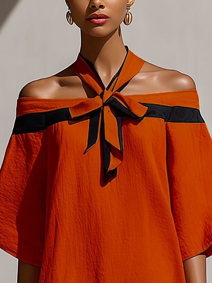 Women's Black Women’s Orange Mini Dress – ModClo