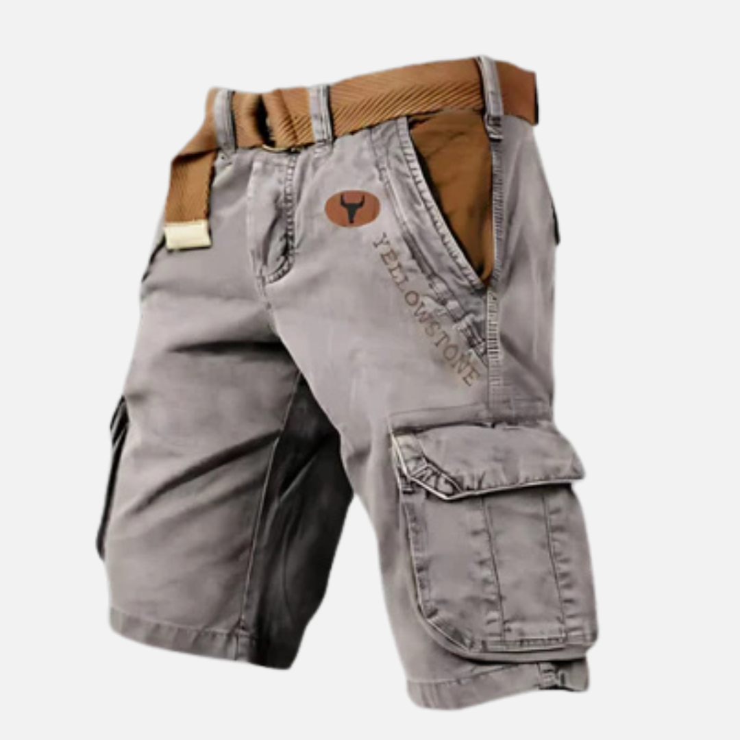Men's Rugged Outdoor Cargo Shorts with Belt Summer