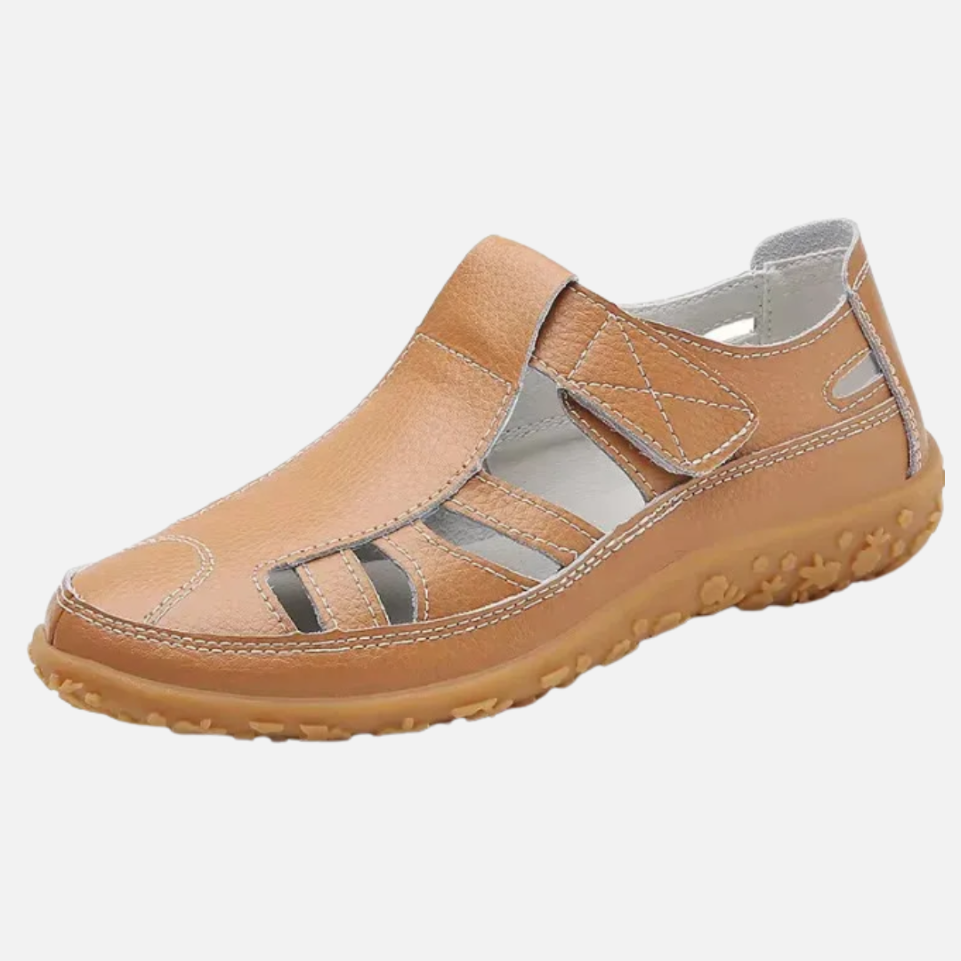 Women's Cushioned Closed Toe Sandals | Velcro Arch Support