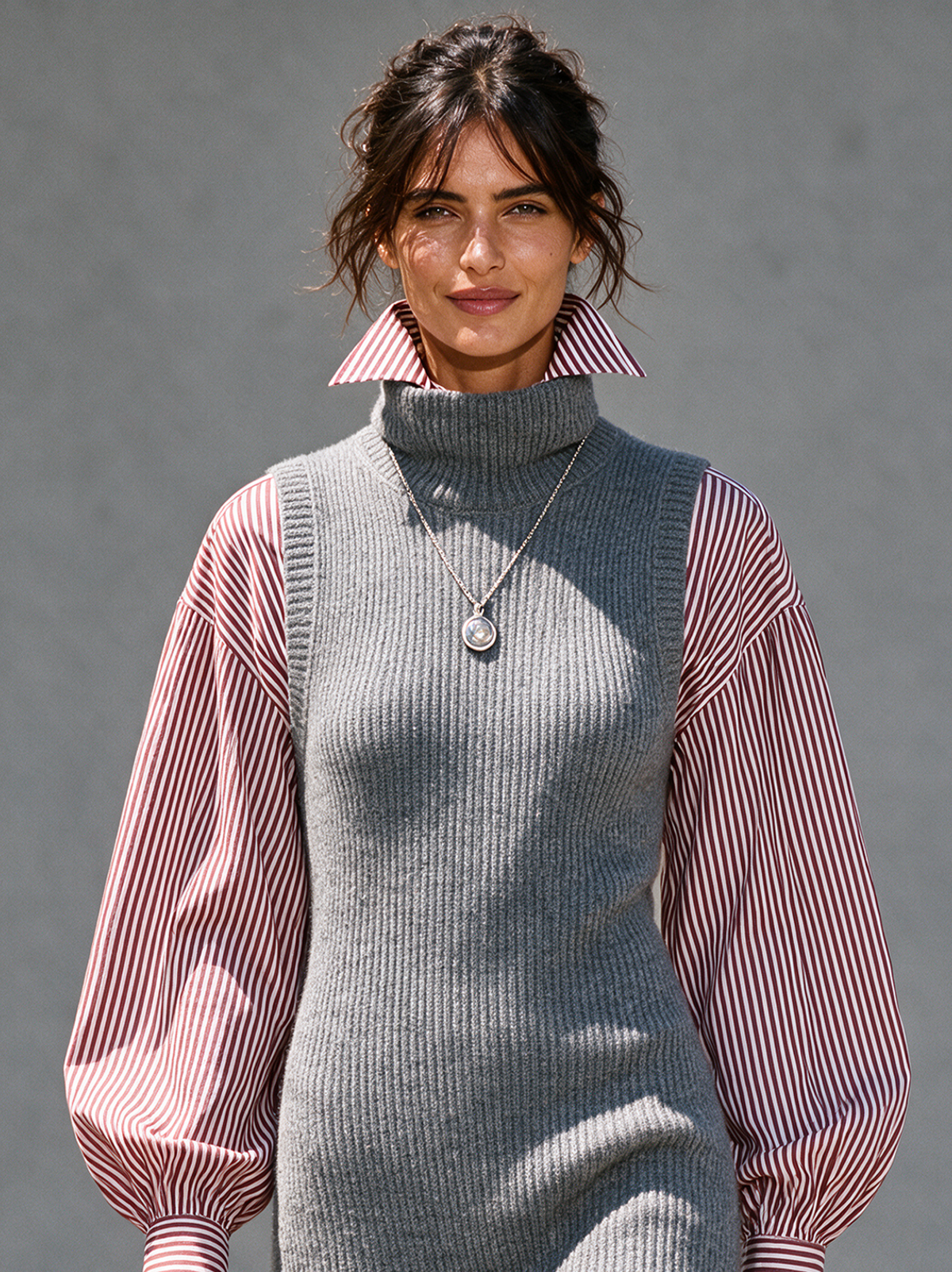 Women's Long Sleeve Striped Sweater Dress – ModClo