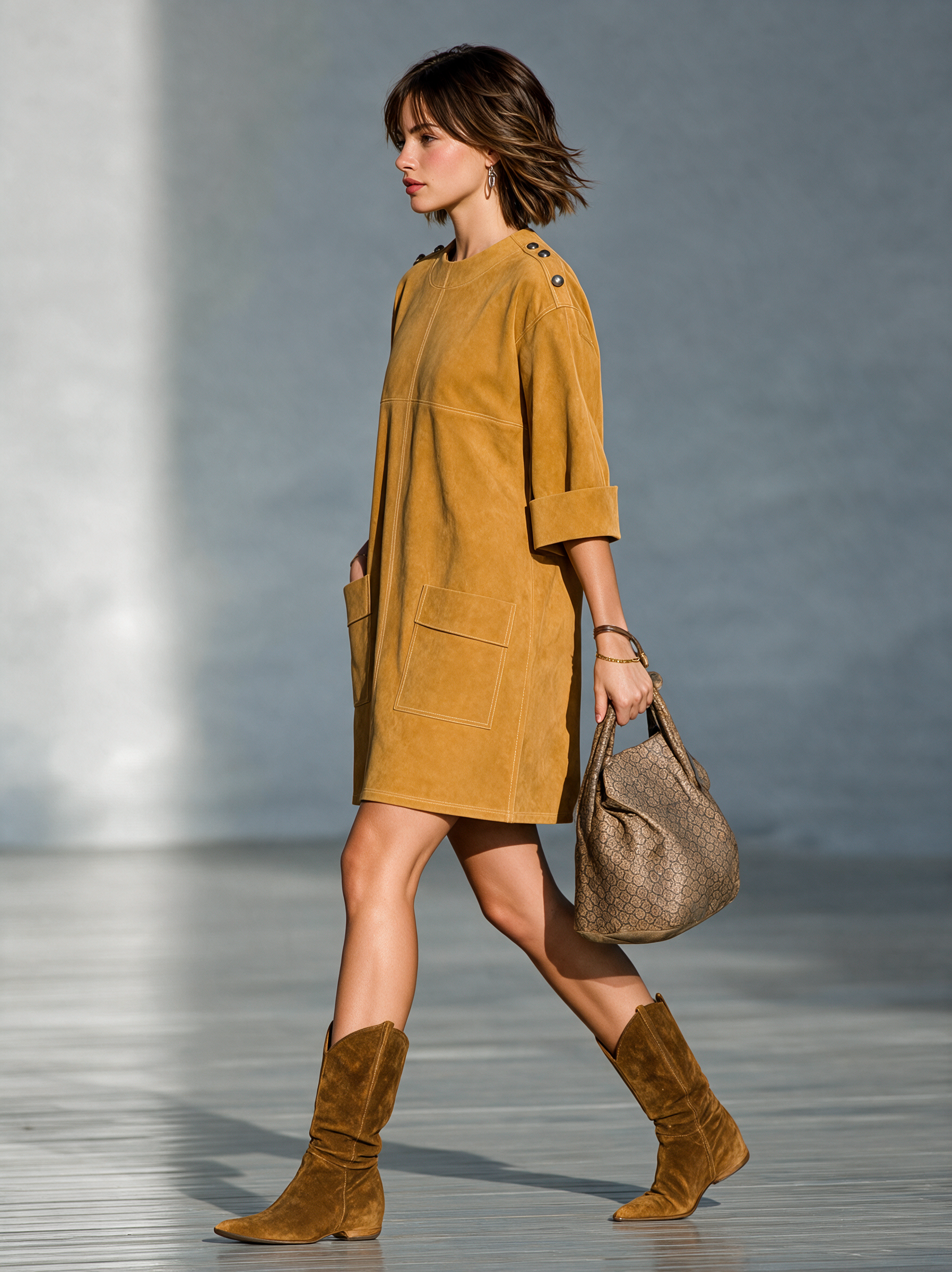 Women's Suede Vintage Mini Dress – ModClo