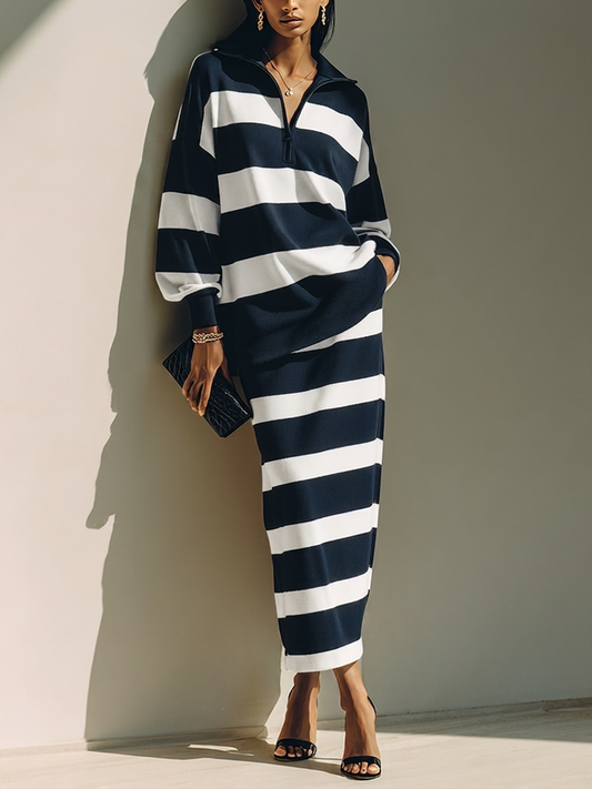 Women's Cotton Striped Two-Piece Set – ModClo