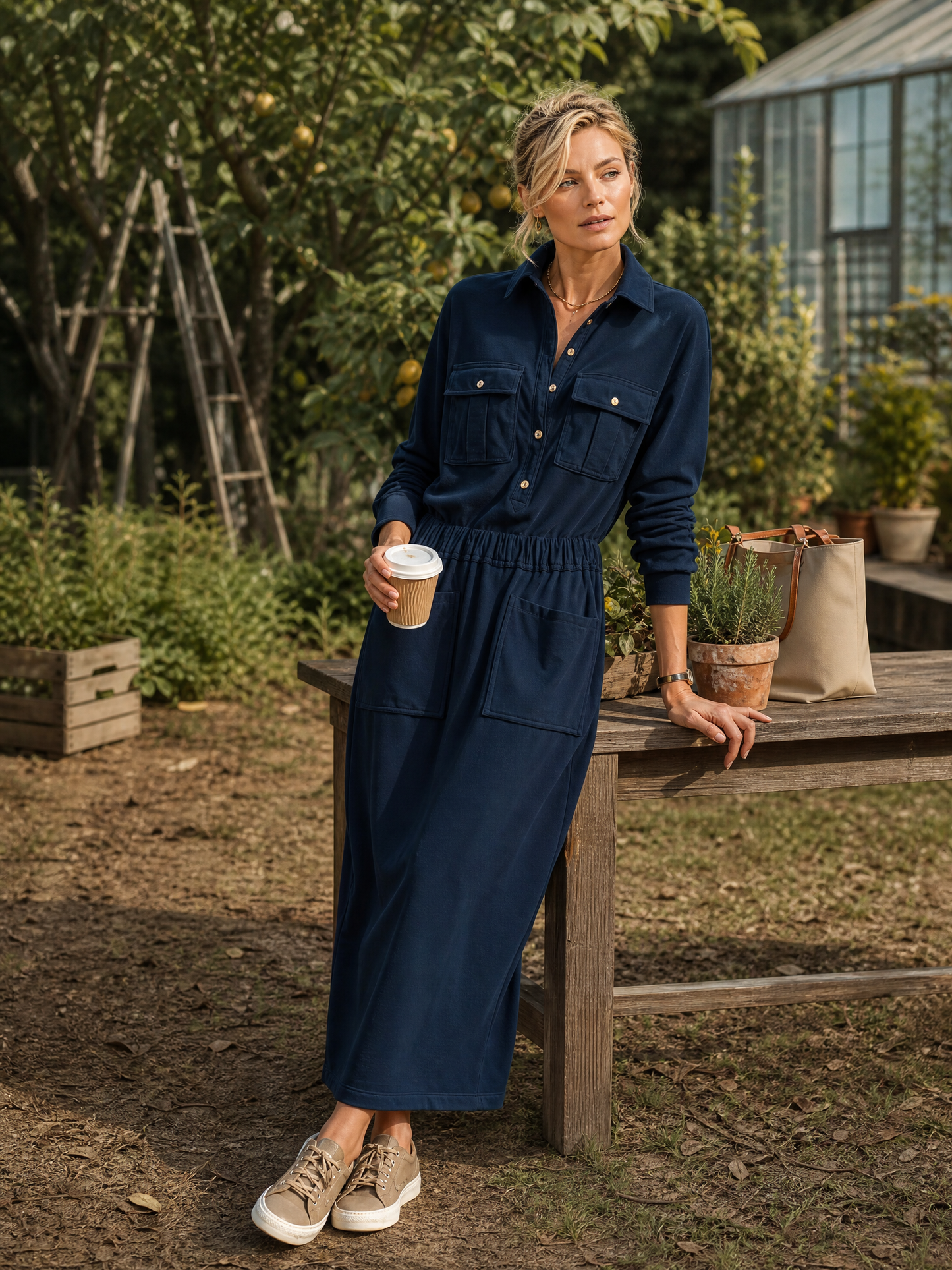Women's Long Sleeve Utility Maxi Dress – ModClo