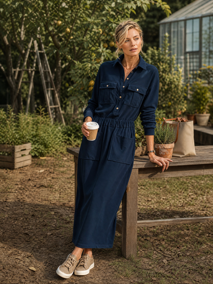 Women's Long Sleeve Utility Maxi Dress – ModClo