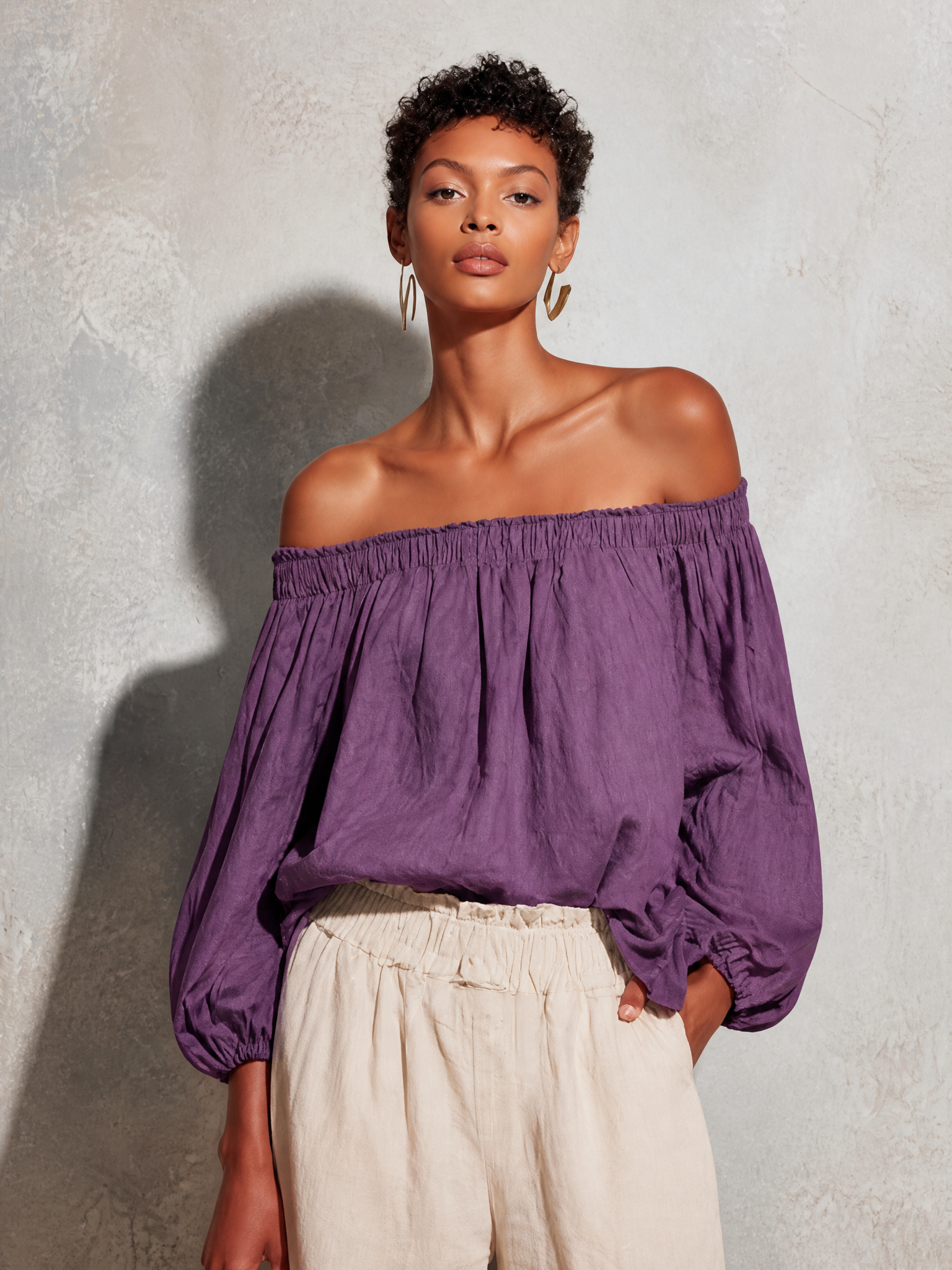 Women's Purple Linen Top – ModClo