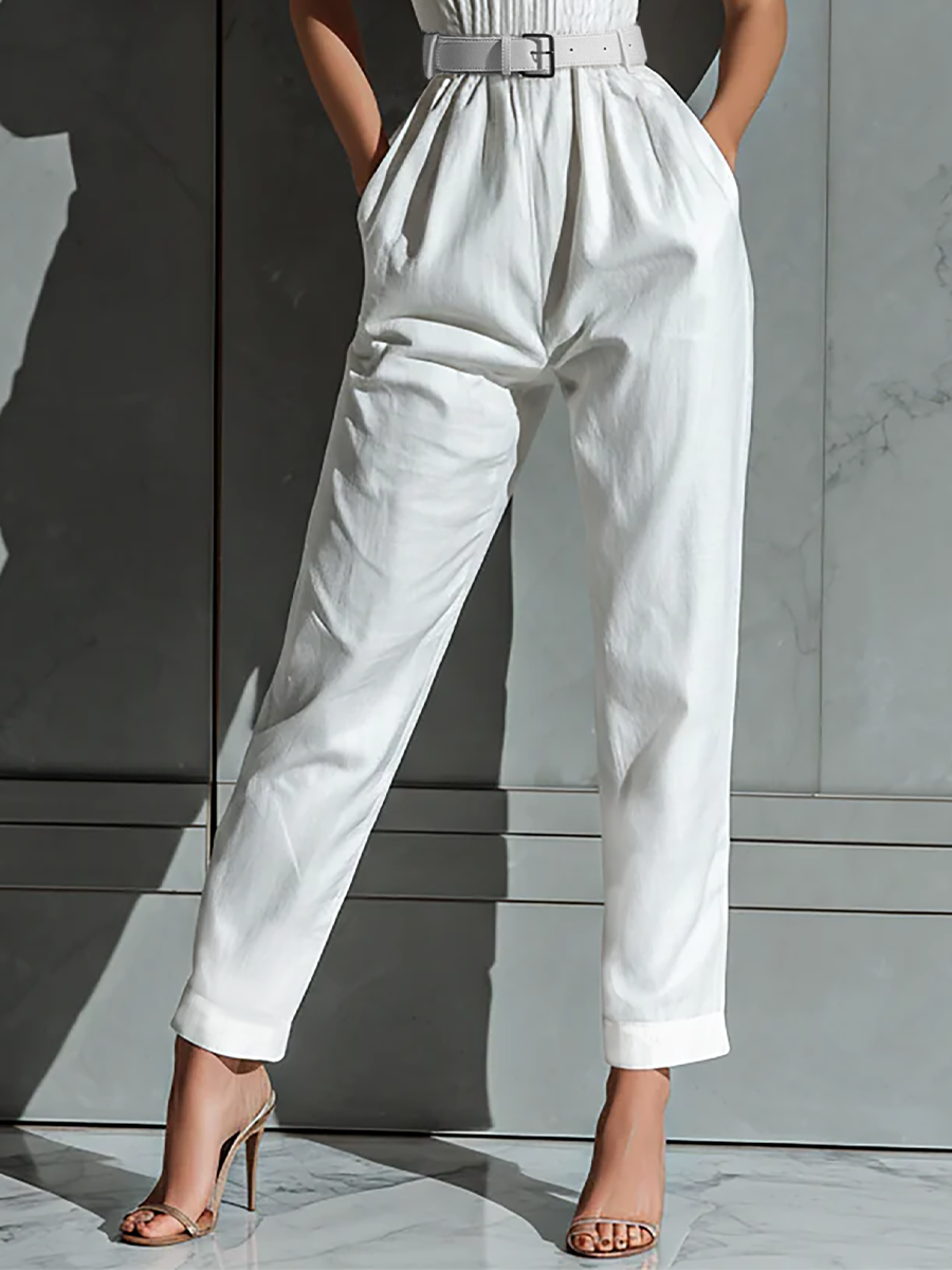 Women's Ivory Linen Jumpsuit – ModClo