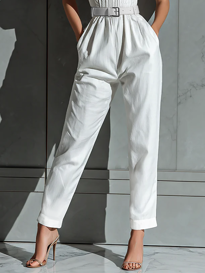 Women's Ivory Linen Jumpsuit – ModClo
