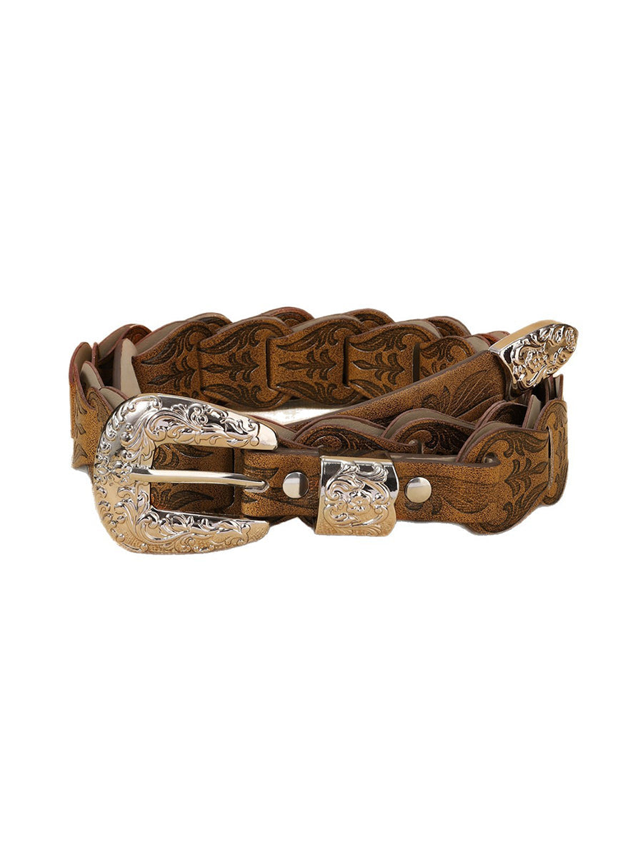 Women's Leather Floral Waist Belt – ModClo