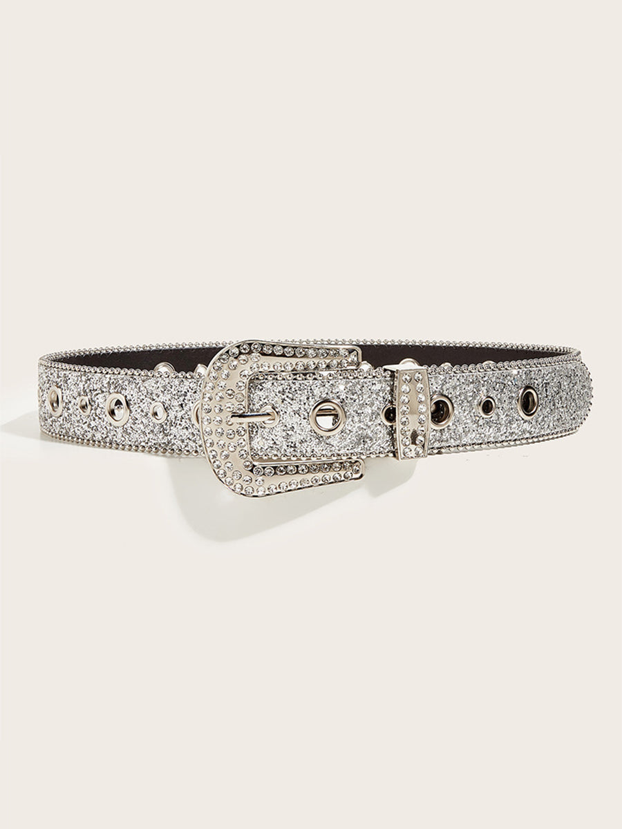 Women's Rhinestone Embellished Buckle Belt – ModClo