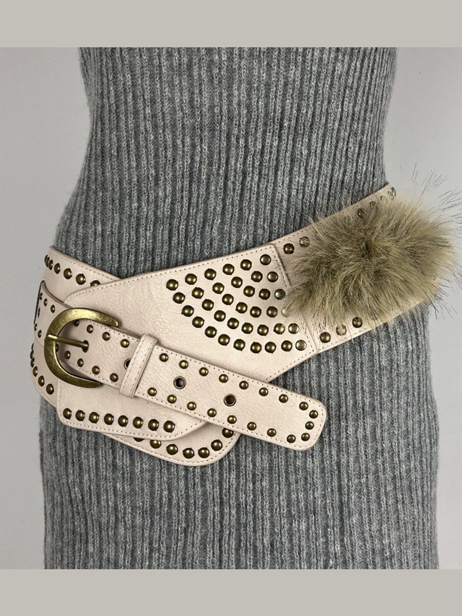 Women's Leather Fur Retro Belt – ModClo